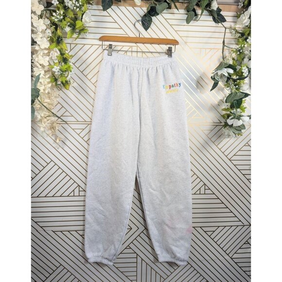 THE MAYFAIR GROUP Women's EMPATHY ALWAYS Light Grey Joggers Fleece Size M/L - Picture 1 of 8